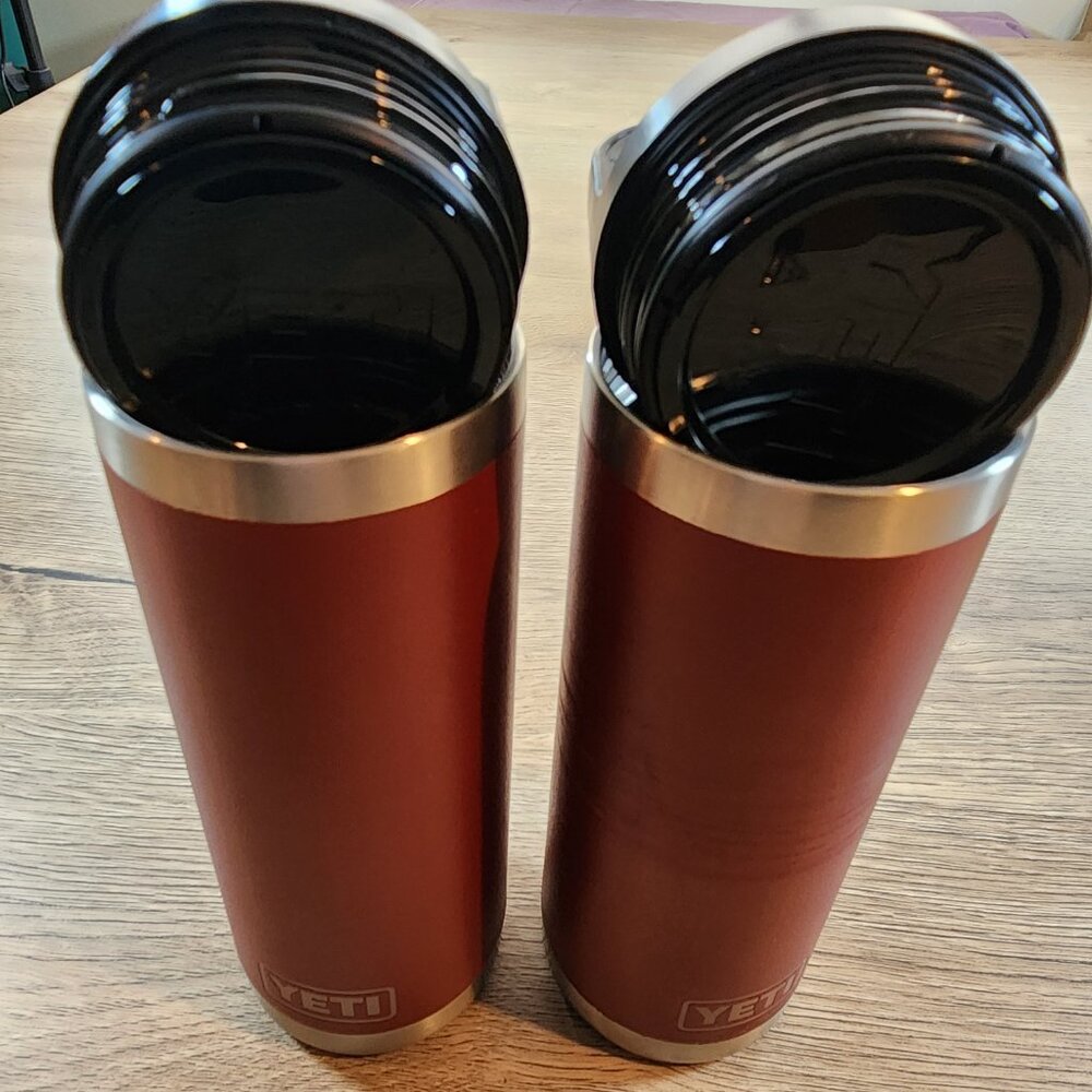 Lot of (2) Authentic YETI Rambler 18 oz Bottles - Rescue Red - "K9 Crew" - Picture 9 of 11
